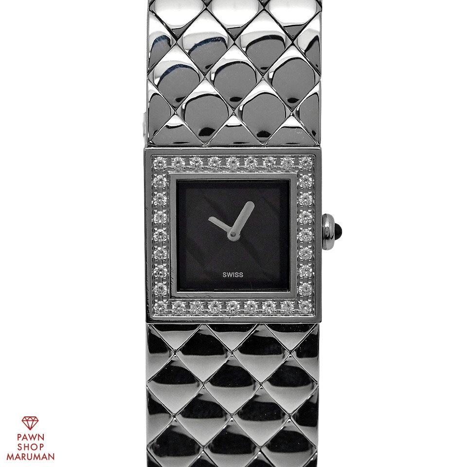 CHANEL シャネル マトラッセ ベゼルダイヤ レディース H0489 クォーツ SS ブラック 【送料無料】【中古】【レディース】【腕時計】【アナログ】【黒】