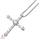 Pt900 ダイヤモンド クロスネックレス 0.720ct 1.22ct プラチナ 【送料無料】【中古】【レディース】【ジュエリー】【アクセサリー】【首飾り】(4)