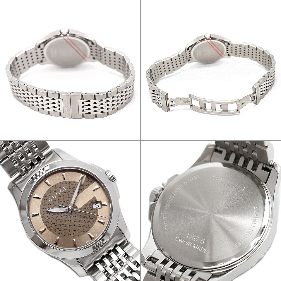 GUCCI グッチ Gタイムレス YA126503 クォーツ SS ブラウン【送料無料】【中古】【レディース】【腕時計】【茶】【アナログ】