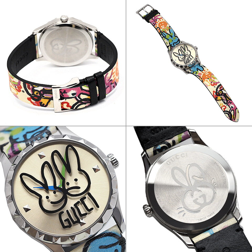 GUCCI グッチ Gタイムレス レディース ウサギ YA1264203 クォーツ SS×レザー ゴールド【送料無料】【中古】【レディース】【腕時計】【金】【アナログ】