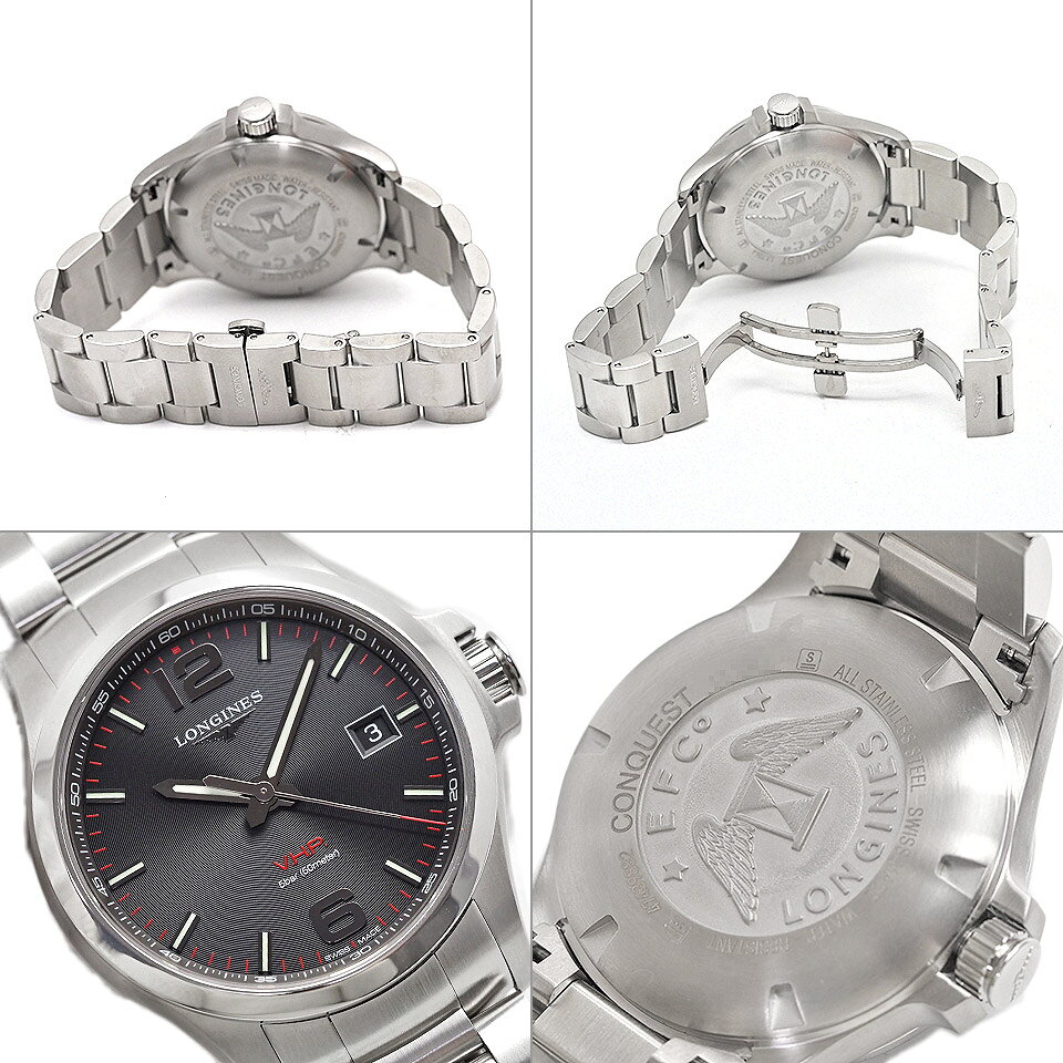 LONGINES ロンジン コンクエスト V.H.P. L3.726.4.56.6 クォーツ SS ブラック 中古 メンズ 腕時 auc-maruman-10008153 丸万質舗 サンプル画像3
