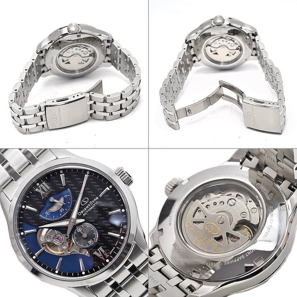 ORIENTSTAR オリエントスター レイヤードスケルトン コンテンポラリー RK-AV0B03B F6F4-UAM0 自動巻き SS ブラック/ネイビー【送料無料】【中古】【メンズ】【腕時計】【アナログ】【黒/紺】