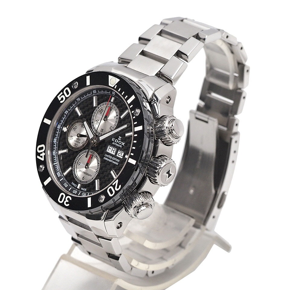 EDOX エドックス クラスワン クロノオフショア リミテッドエディション 01114-3N-NIN2 自動巻き SS ブラック 【送料無料】【中古】【メンズ】【腕時計】【黒】【アナログ】