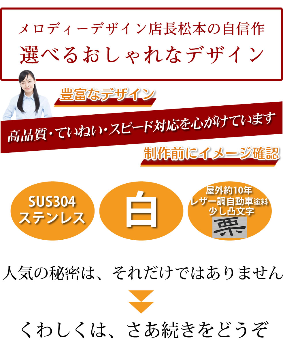 表札 ステンレス 浮き彫り 凸文字 凸 ステンレス表札 1.白、黒 エンボス： わずかに凸文字(わずかに浮き彫文字) 　2.文字以外を黒レザー塗料　3.文字を黒レザー塗料(わずかに浮き彫文字) 戸建　おしゃれ　かわいい　ひょうさつ　2世帯+1000円 オーダー フリーサイズ