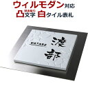 表札 白 凸文字 凸字 浮き彫り タイル 浮き文字 ウィルモダン ひょうさつ 楷行書可 thu-will