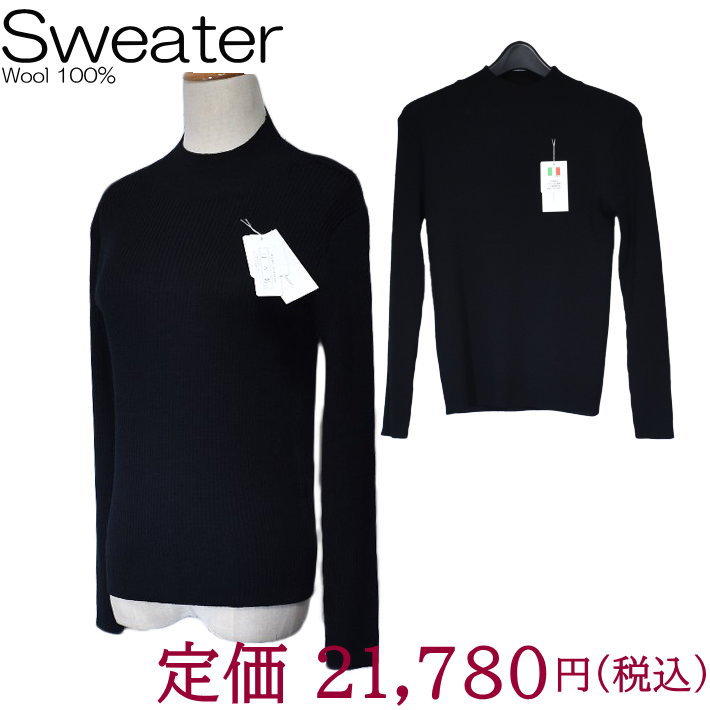 ＼本日15％クーポン+定価から50%OFF／日本製 ハイネックセーター 黒色 ブラック 819702