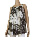 新品同様【中古】プロポーションボディドレッシング PROPORTION BODY DRESSING 白×茶 シフォンブラウス 3号 トップス 春夏 レディース
