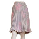 新品同様【中古】伊太利屋 ITALIYA 美柄透け感 Wシフォン 繊細プリーツスカート 9号 春夏秋 レディース ボトムス
