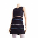 美品【中古】キャシャレル cacharel 紺 素敵チュニックワンピース 小さいサイズ 7号 春夏秋 レディース トップス