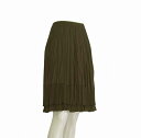 美品【中古】アンタイトル UNTITLED 茶 美揺れプリーツスカート 小さいサイズ 1号/7号 春夏秋 レディース ボトムス