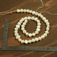バロックパール(バロック真珠)丸穴ホワイト