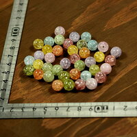 クラッククォーツ(クラック水晶)丸玉丸穴マルチカラーアソート