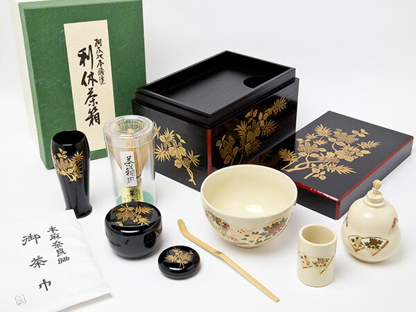茶箱セット　桐笹蒔絵　4-12 お茶のふじい・藤井茶舗のサムネイル