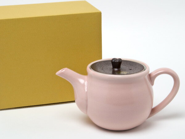 Rakuten - 2合カゴ網ポット急須（ピンク）　志野窯J-1710お茶のふじい・藤井茶舗