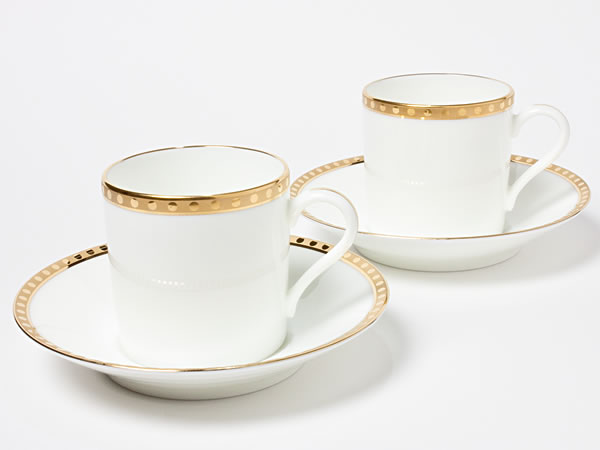 ティファニー ゴールドバンド　ペアデミカップ＆ソーサー　tiffany-12お茶のふじい・藤井茶舗