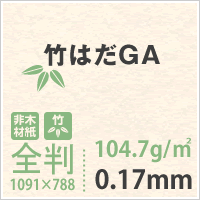 竹はだGA 104.7g/平米 全紙 サイズ(1091×788mm) 200枚 送料実費 ケナフ 竹パルプ 風合い 印刷 用紙 非木材紙 名刺 カード フライヤー パンフレット