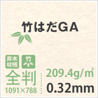 竹はだGA 209.4g/平米 全紙 サイズ(1091×788mm) 100枚 送料実費 ケナフ 竹パルプ 風合い 印刷 用紙 非木材紙 名刺 カード フライヤー パンフレット