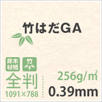 竹はだGA 256g/平米 全紙 サイズ(1091×788mm) 100枚 送料実費 ケナフ 竹パルプ 風合い 印刷 用紙 非木材紙 名刺 カード フライヤー パンフレット