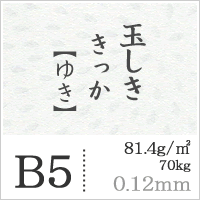 玉しき きっか 「ゆき」 81.4g/平米 0.12mm B5サイズ:1000枚, 和風 紙 和柄 印刷用紙 印刷紙 和紙 色紙 おしゃれ ファインペーパー メッセージ カード はがき パンフレット 名刺 案内状 招待状 封筒 模様 工作 画用紙 松本洋紙店