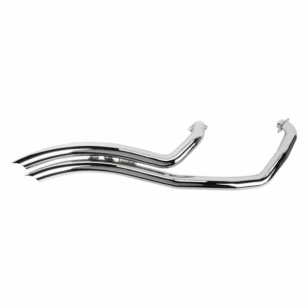 取寄せ スピードスターはエキゾーストシステムを掃引しました コブラ Speedster Swept Exhaust - Chrome - Stryker 1300 2230 DRAG 18102011