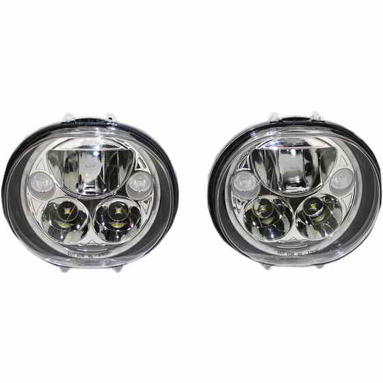 取寄せ LEDヘッドライト - 5-3/4インチ - クローム - ペア カスタムダイナミクス LED Headlight - 5-3/4 - Chrome - Pair CDTB-575OV-C DRAG 20011261