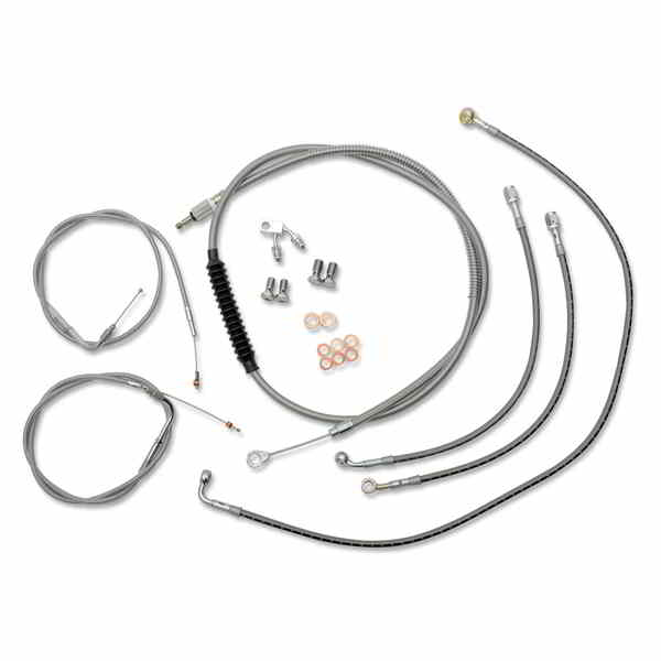 取寄せ ハンドルバーケーブル/ブレーキ＆クラッチライン/ワイヤーキットとコンポーネント LAチョッパーズ Handlebar Cable/Brake Line Kit - 12 - 14 Ape Hanger Handlebars - Stainless Steel LA-8150KT-13 DRAG 06100645