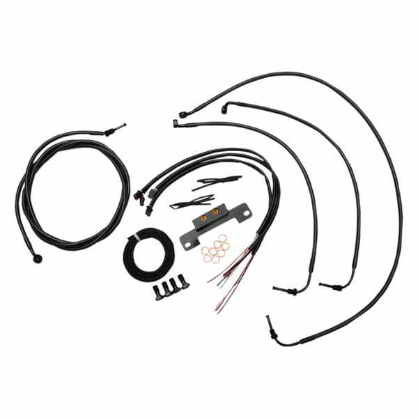 取寄せ ハンドルバーケーブル/ブレーキ＆クラッチライン/ワイヤーキットとコンポーネント LA チョッパーズ Handlebar Cable/Brake Line Kit - Complete - Mini Handlebars - Midnight LA-8055KT2-08M DRAG 06620209