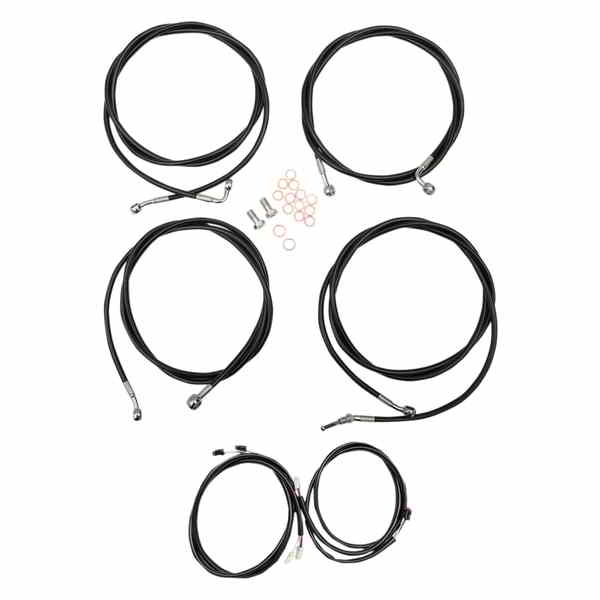 取寄せ 完全なプラグアンドプレイ ケーブル キット LA チョッパーズ Cable Kit - Mini Handlebars - Bl..