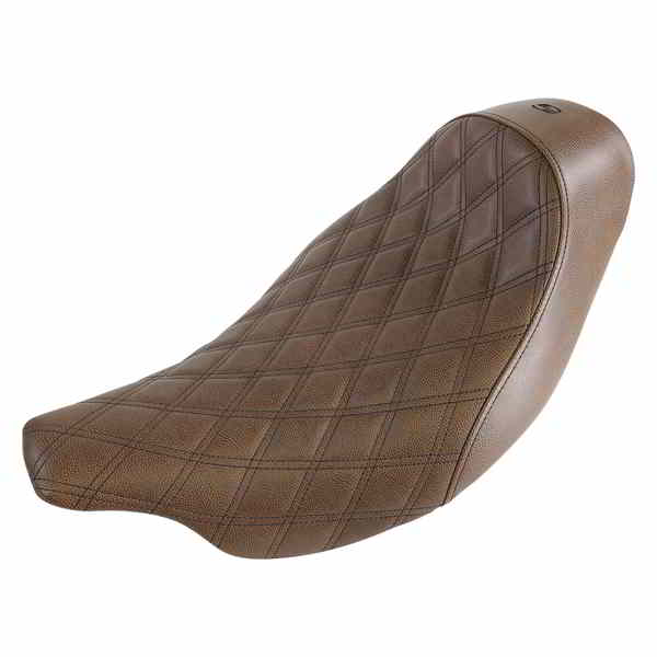 取寄せ 反逆格子ステッチソロシート サドルマン Renegade Solo Seat - Lattice Stitched - Brown - FLH 808-07B-002BLS DRAG 08011037