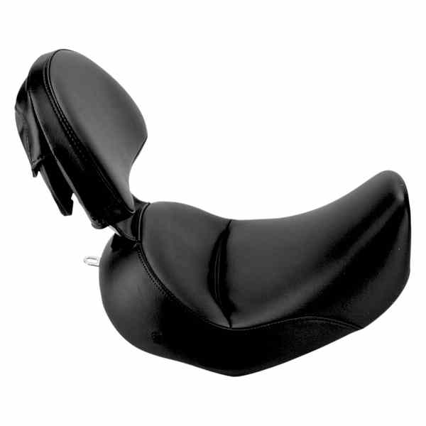 取寄せ ソロシートのかかと サドルマン Heels Down Solo Seat - With Backrest - Plain - Black - FLSTC 806-15-0041 DRAG 08020599