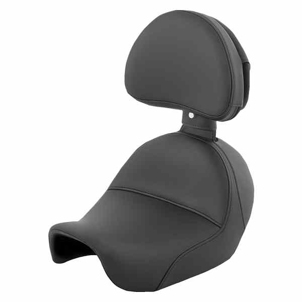 取寄せ ソロシートのかかと サドルマン Heels Down Solo Seat - With Backrest - Plain - Black - Dyna 806-04-0041 DRAG 08030349