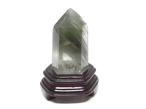 グリーンファントムクォーツ ポイント 専用台付き 天然石 パワーストーン グリーンファントム水晶 結晶 鉱物