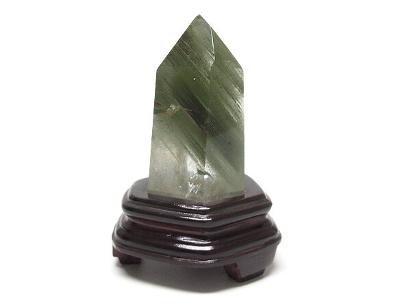 グリーンファントムクォーツ ポイント 専用台付き 天然石 パワーストーン グリーンファントム水晶 結晶 鉱物