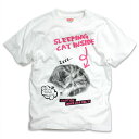 【 本日24時まで 最大P6倍 & 全品5%OFFクーポン 】 猫 ねこ おもしろ かわいい Tシャツ SLEEPING CAT ( ホワイト ) | ネコ 猫...