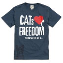 【 本日24時まで 最大P6倍 & 全品5%OFFクーポン 】 猫 ねこ おもしろ かわいい Tシャツ FREEDOM ( デニム ) | ネコ 猫柄 猫雑貨 ...