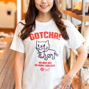 【 6月 スーパーセール 限定 50%OFF 半額 】【 枚数限定 】 猫 ねこ おもしろ かわいい Tシャツ GOTCHA ( ホワイト ) | ネコ 猫柄 ...