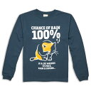 【 本日24時まで 最大1000円OFFクーポン 】 猫 ねこ おもしろ かわいい ロンT RAIN 100% ( デニム ) | ネコ 猫柄 猫雑貨 | メン...