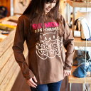 【 5/31まで 300円OFFクーポンあり 】 猫 ねこ おもしろ かわいい ロンT BIG MOM ( チョコレート ) | ネコ 猫柄 猫雑貨 | メンズ...