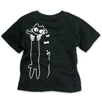  猫 ねこ おもしろ かわいい キッズ Tシャツ LOVE CAT ( ブラック ) | ネコ 猫柄 猫雑貨 | ジュニア 子供服 親子 ペアルック プレゼント ( キッズTシャツ )  SCOPY / スコーピー