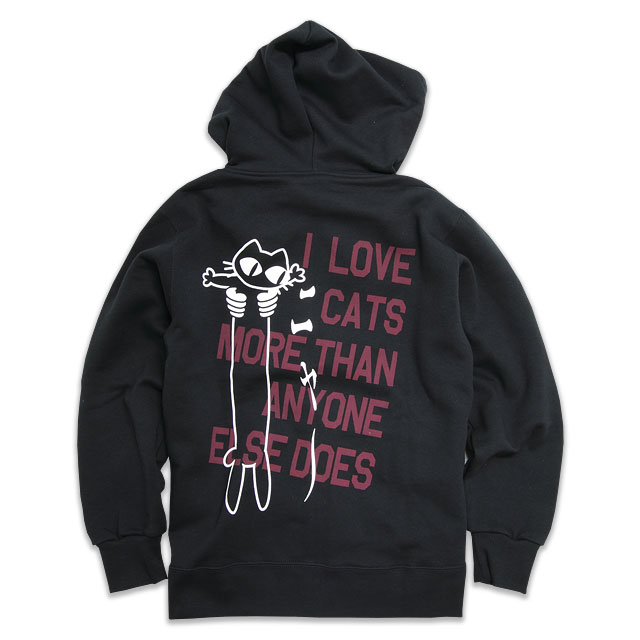 猫 ねこ おもしろ かわいい パーカー LOVE CAT ( ブラック ) | ネコ 猫柄 猫雑貨 | メンズ レディース ..