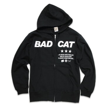 【 本日24時まで クーポンで最大10%OFF 】 猫 ねこ おもしろ かわいい パーカー BAD CAT ( ブラック ) | ネコ 猫柄 猫雑貨 | メンズ レディース 春 秋 冬おしゃれ ペアルック プレゼント | 大きいサイズ | SCOPY / スコーピー