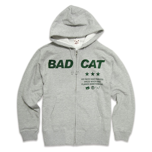 【 本日24時まで クーポンで最大10%OFF 】 猫 ねこ おもしろ かわいい パーカー BAD CAT ( グレー ) | ネコ 猫柄 猫雑貨 | メンズ レディース 春 秋 冬 おしゃれ ペアルック プレゼント | 大きいサイズ | SCOPY / スコーピー