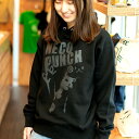 【 明日10時まで 5%OFFクーポンあり 】 猫 ねこ おもしろ かわいい パーカー NECO PUNCH ( ブラック ) | ネコ 猫柄 猫雑貨 | メン...