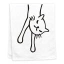【 本日24時まで 全品P5倍 & 全品5%OFFクーポン 】 猫 ねこ おもしろ かわいい フェイスタオル なまけネコ ( ホワイト ) | ネコ 猫柄 猫雑...