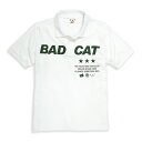 【 明日24時まで 300円OFFクーポンあり 】 猫 ねこ おもしろ かわいい ポロシャツ BAD CAT ( ホワイト ) | ネコ 猫柄 猫雑貨 | メン...