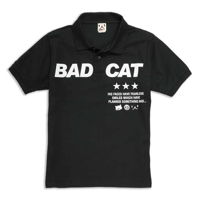 【 5/21 10時まで クーポンで 全品5%OFF 】 猫 ねこ おもしろ かわいい ポロシャツ BAD CAT ( ブラック ) | ネコ 猫柄 猫雑貨 | メンズ レディース 半袖 | おしゃれ ペアルック プレゼント | 大きいサイズ 【メール便】 SCOPY / スコーピー