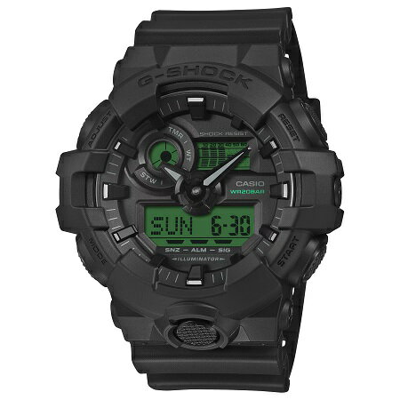 乐天商城 - カシオ G-SHOCK BLACK AND ELECTRO GREEN シリーズ GA-700BEG-1AJF 国内正規品【楽ギフ_包装】