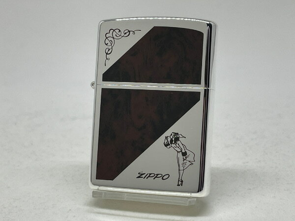 【送料無料】ZIPPO[ジッポー]MARBLE WINDY マーブルガール SV/BW シルバーブラウン 1201S814【楽ギフ_..