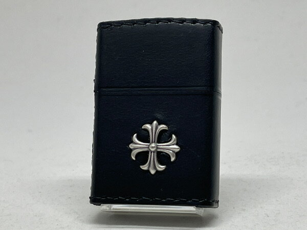 革 zippo 【送料無料】ZIPPO[ジッポー]ワンポイントメタル 革巻クロス ブラック 2CM-3BK【楽ギフ_包装】