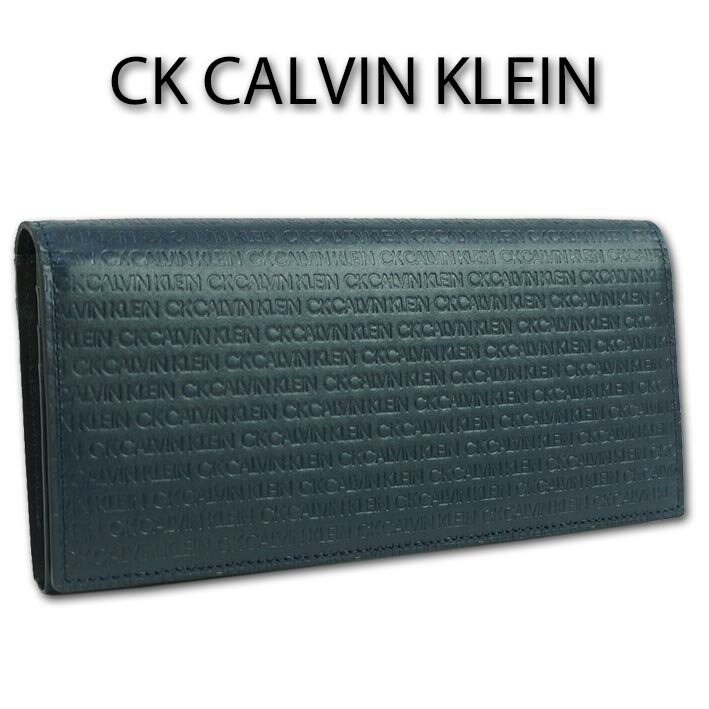 カルバンクライン 財布（メンズ） CKカルバンクライン CK CALVIN KLEIN 牛革 長財布 リピート メンズ ネイビー 紺